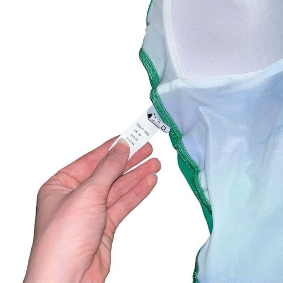 IODIS PAR PIERRE MARTINEZ Green & Blue Padded One Piece Swimsuit Size 14 - Picture 7 of 8